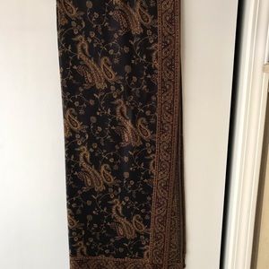 Beautiful Black, Gold, & Rust Pashima Scarf